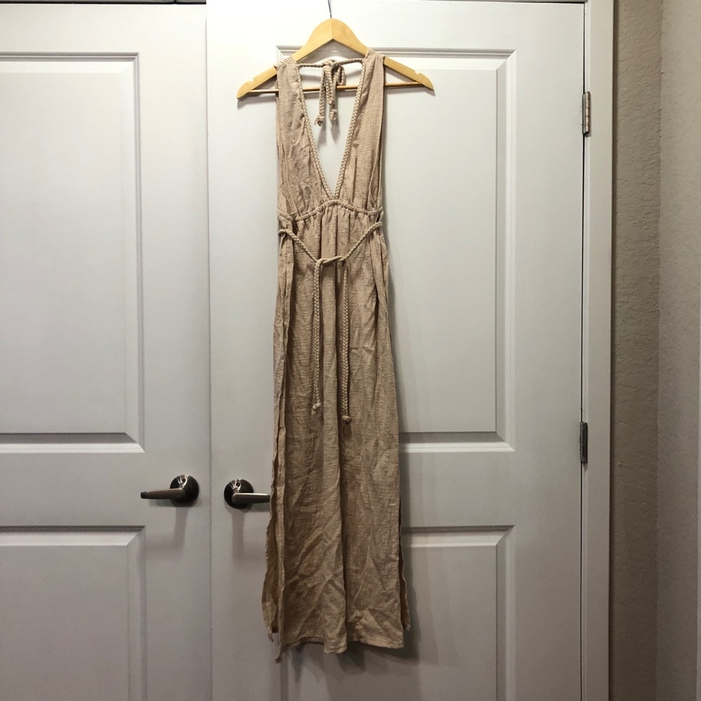 Shade & Shore Beach Coverup Tan Dress Bohemian Style XS - NEW